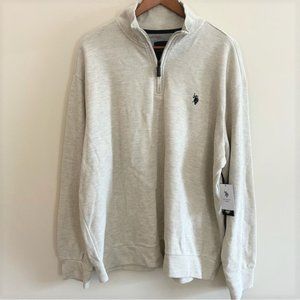 NWT US Polo Assn. Quarter Zip Ribbed Knit Pullover Size 2XL
